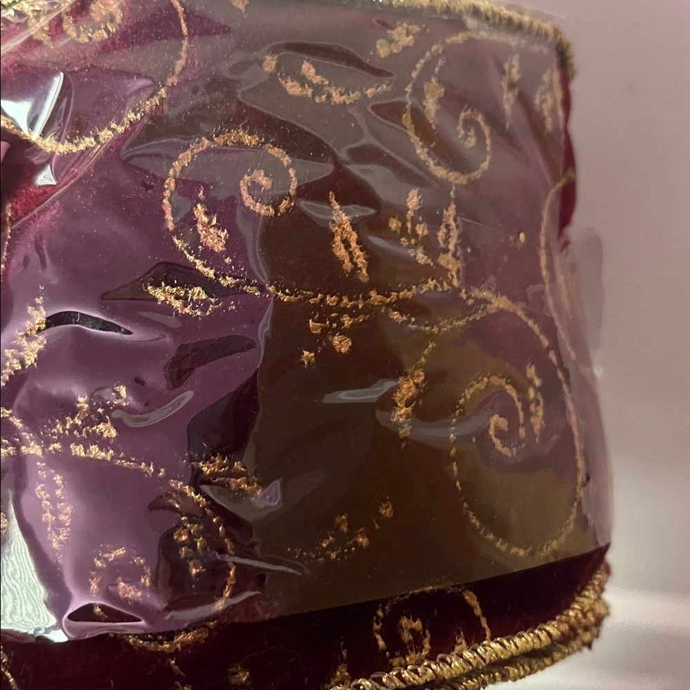 Elegant Purple and Gold Decorative Ribbon